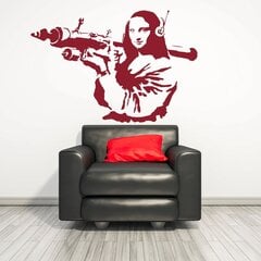 Punainen Banksyn Monalisa aseella -seinätarra sisustukseen, koko 120 x 81 cm. hinta ja tiedot | Sisustustarrat | hobbyhall.fi