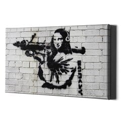 Banksyn graffititaulu Mona Lisa - sisustuksen tyylikäs koristeaselementti - 60 x 40 cm hinta ja tiedot | Sisustustarrat | hobbyhall.fi