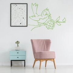 Vinyylikuvio vihreä linnun kanssa granaattiomena seinälle - 120 x 88 cm hinta ja tiedot | Sisustustarrat | hobbyhall.fi