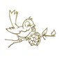 Kultainen linnunmuotoinen seinätarra granaattiomenalla - 120 x 88 cm sisustustarra. hinta ja tiedot | Sisustustarrat | hobbyhall.fi