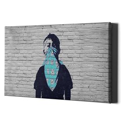 Banksyn seinäkangasgraffiti vallankumouksellisella designilla - sisustuksen koristeluun - 60 x 40 cm hinta ja tiedot | Sisustustarrat | hobbyhall.fi