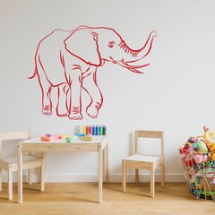 Vinyyli punainen seinätarra Söpö safari-elefantti sisustus - 140 x 101 cm hinta ja tiedot | Sisustustarrat | hobbyhall.fi