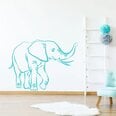 Vinyyli sininen seinätarra Söpö elefantti Safaridekoraatio - 140 x 101 cm