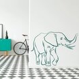 Vinyyli vihreä seinätarra Söpö elefantti Safaridekorointi - 140 x 101 cm