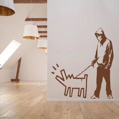 Banksy Koira-aiheinen Ruskea Vinyyli-seinätarra - 88 x 100 cm hinta ja tiedot | Sisustustarrat | hobbyhall.fi