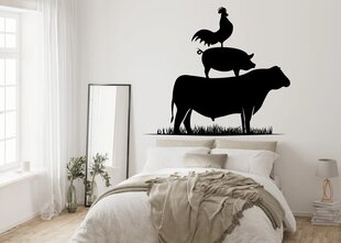 Maatilan eläimet -vinyyli seinätarra tai autotarra, sisustustarra eläinten kanssa - 80 x 71 cm hinta ja tiedot | Sisustustarrat | hobbyhall.fi
