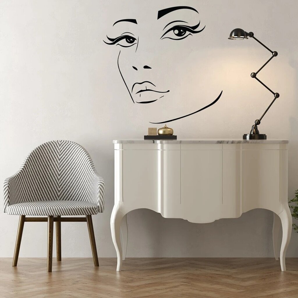 Vinyyli seinätarra - kaunis naisen kasvot sisustustarra - 100 x 96 cm hinta ja tiedot | Sisustustarrat | hobbyhall.fi