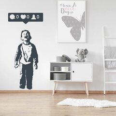 Vinyyli tarra harmaalla Banksyn graffitilla itkevästä pojasta älypuhelimen kanssa - sisustus - 120 x 55 cm hinta ja tiedot | Sisustustarrat | hobbyhall.fi