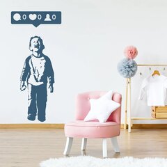 Vinyyli seinätarra sinisellä Banksyn graffitilla, itkevä poika älypuhelimella, sisustustarra - 120 x 55 cm. hinta ja tiedot | Sisustustarrat | hobbyhall.fi