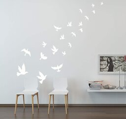 Vinyyli seinätarra Valkoiset lentävät linnut Sisustustarra - 25 x 20 cm hinta ja tiedot | Sisustustarrat | hobbyhall.fi