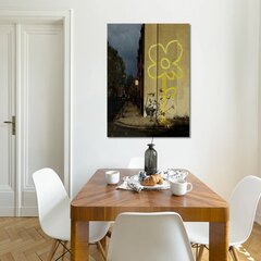 Banksyn seinäkangas, graffititaide, keltainen kukka, tyylikäs sisustus - 100 x 60 cm hinta ja tiedot | Decords Huonekalut ja sisustus | hobbyhall.fi