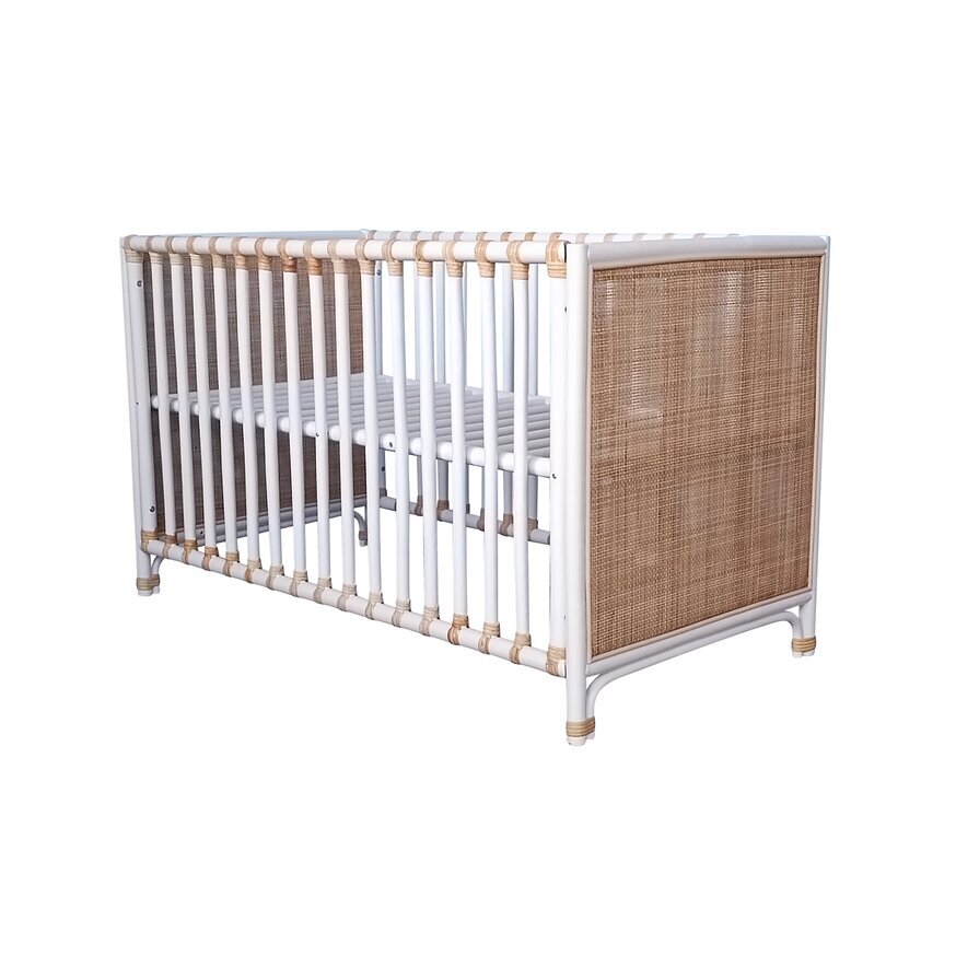 Nemo Evolutive pinnasänky rottinkia 60 x 120 - beige, valkoinen hinta ja tiedot | Pinnasängyt | hobbyhall.fi