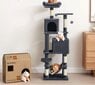 Kissan raapimispylväs, ruskeanvalkoinen, 58 x 40 x 165 cm. hinta ja tiedot | Raapimispuut ja kiipeilypuut | hobbyhall.fi