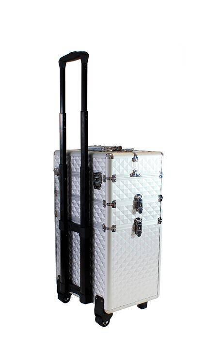 Kosmeettinen matkalaukku pyörillä BEAUTY TRAVEL CASE 3IN1 SILVER hinta ja tiedot | Kosmetiikkalaukut ja peilit | hobbyhall.fi