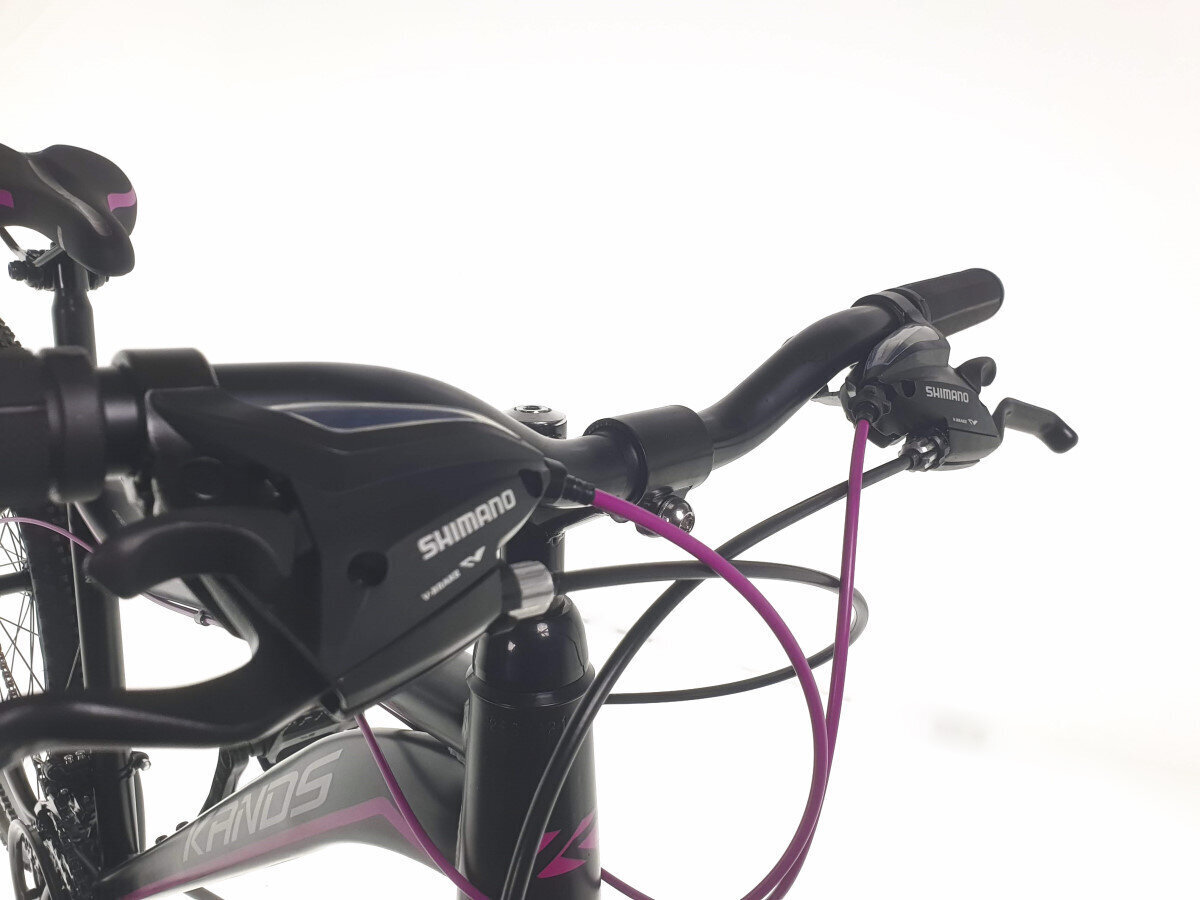Naisten pyörä MTB Kands Energy 500, 167-185 cm, iskunvaimentimella, musta/pinkki hinta ja tiedot | Polkupyörät | hobbyhall.fi