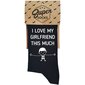 Sukat "I love my girlfriend this much" hinta ja tiedot | Hauskat sukat | hobbyhall.fi