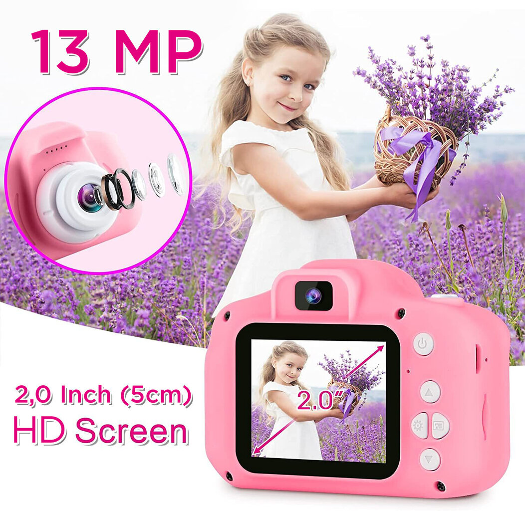 Lasten kamera – digitaalinen kamera, FantasyHome, vaaleanpunainen hinta ja tiedot | Tyttöjen lelut | hobbyhall.fi