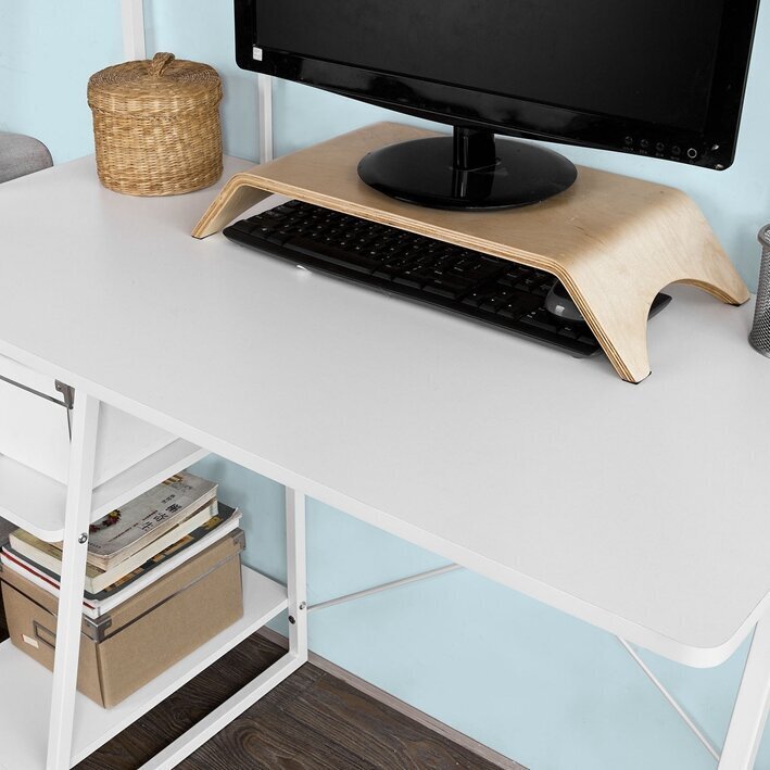Työpöytä SoBuy FWT29-W, valkoinen hinta ja tiedot | Tietokonepöydät ja työpöydät | hobbyhall.fi