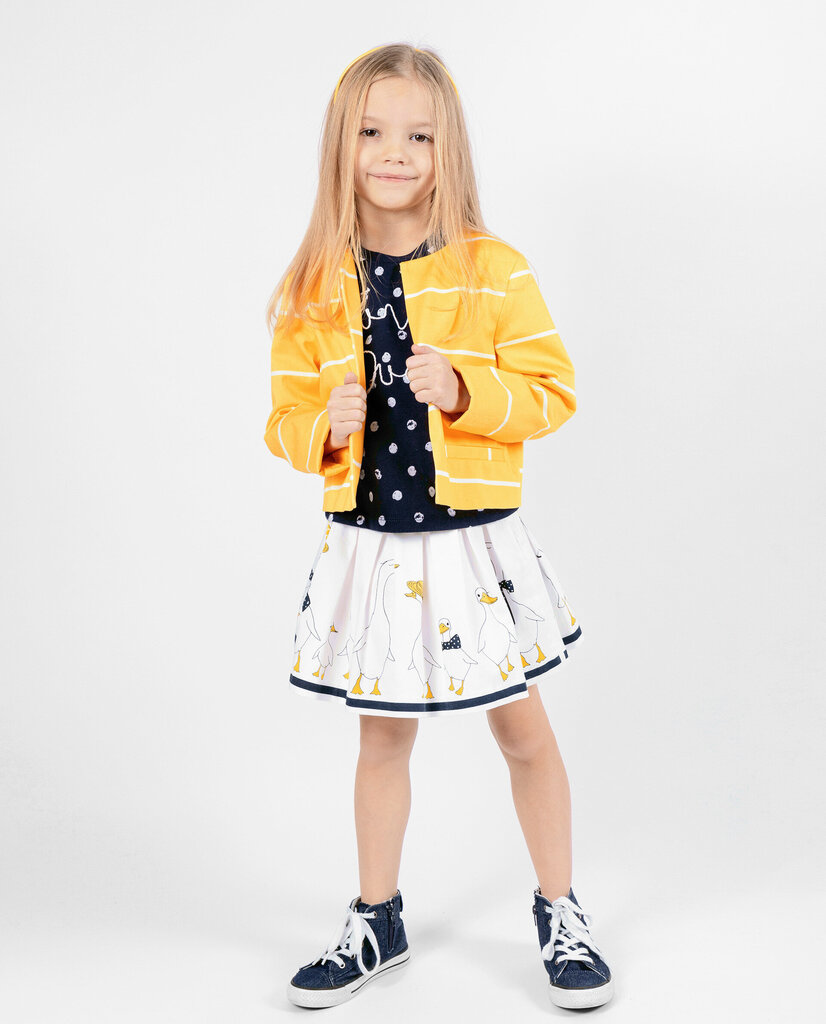 Gulliver, lasten keltaisen värinen raidallinen takki 104 cm * 56 cm * 51 cm hinta ja tiedot | Tyttöjen neuleet, liivit ja jakut | hobbyhall.fi