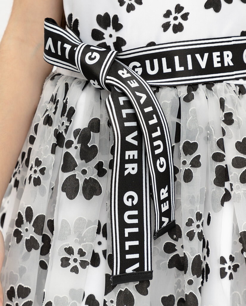 Gulliver-kuosilla oleva lasten mekko, valkoisen värinen, 134 cm * 68 cm * 60 cm hinta ja tiedot | Tyttöjen mekot | hobbyhall.fi