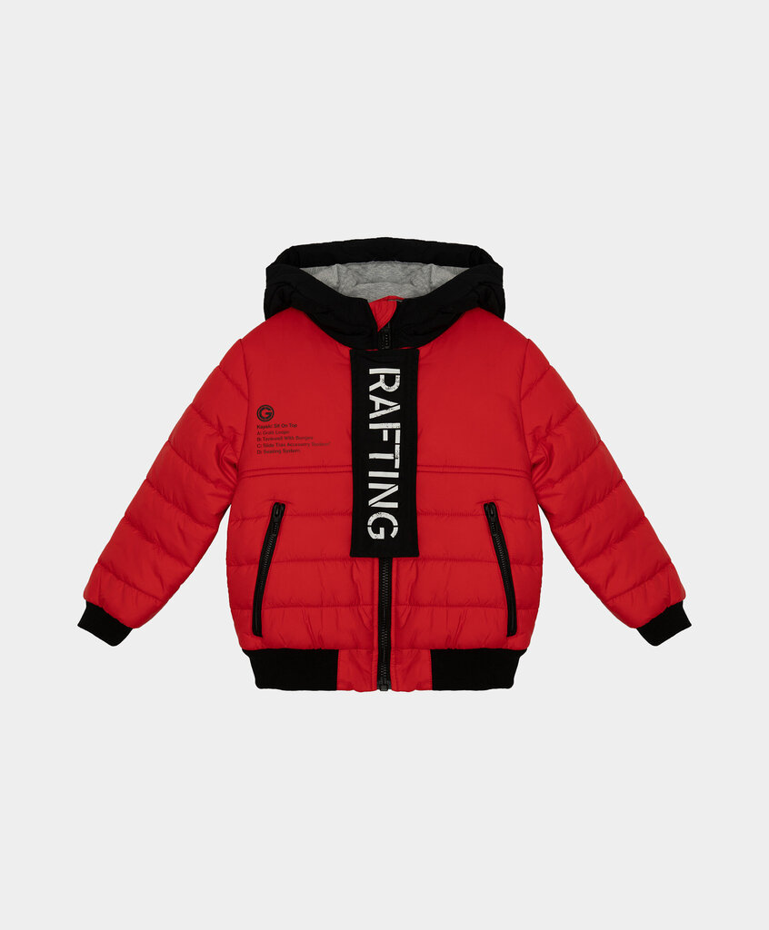 Gulliver-printillä oleva, punaisen värinen lasten demi-season takki, 104 cm x 56 cm x 51 cm hinta ja tiedot | Lasten talvivaatteet | hobbyhall.fi