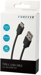 Salaman latauskaapeli Forever USB-C, 1 m, musta hinta ja tiedot | Puhelinkaapelit | hobbyhall.fi