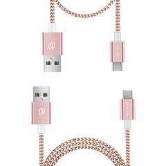 Dux Ducis KII Premium Micro USB Set Of 2 Material Data and Charging Cables 100 cm + 20 cm Pink hinta ja tiedot | Puhelinkaapelit | hobbyhall.fi