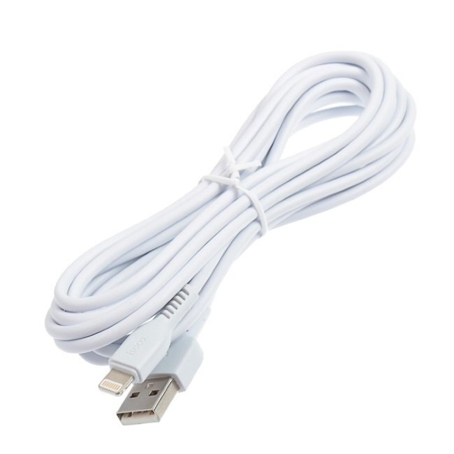 Kaapeli A - Lightning Hoco X20, 3,0 m, latauskaapeli USB 2.0 - Lightning Apple iPhone -kaapelille, valkoinen hinta ja tiedot | Puhelinkaapelit | hobbyhall.fi