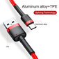 Pohja-USB-kaapeli Kestävä nylon-punottu lanka Usb / Usb-C Qc3.0 3A 1M punainen CATKLF-B09 hinta ja tiedot | Puhelinkaapelit | hobbyhall.fi