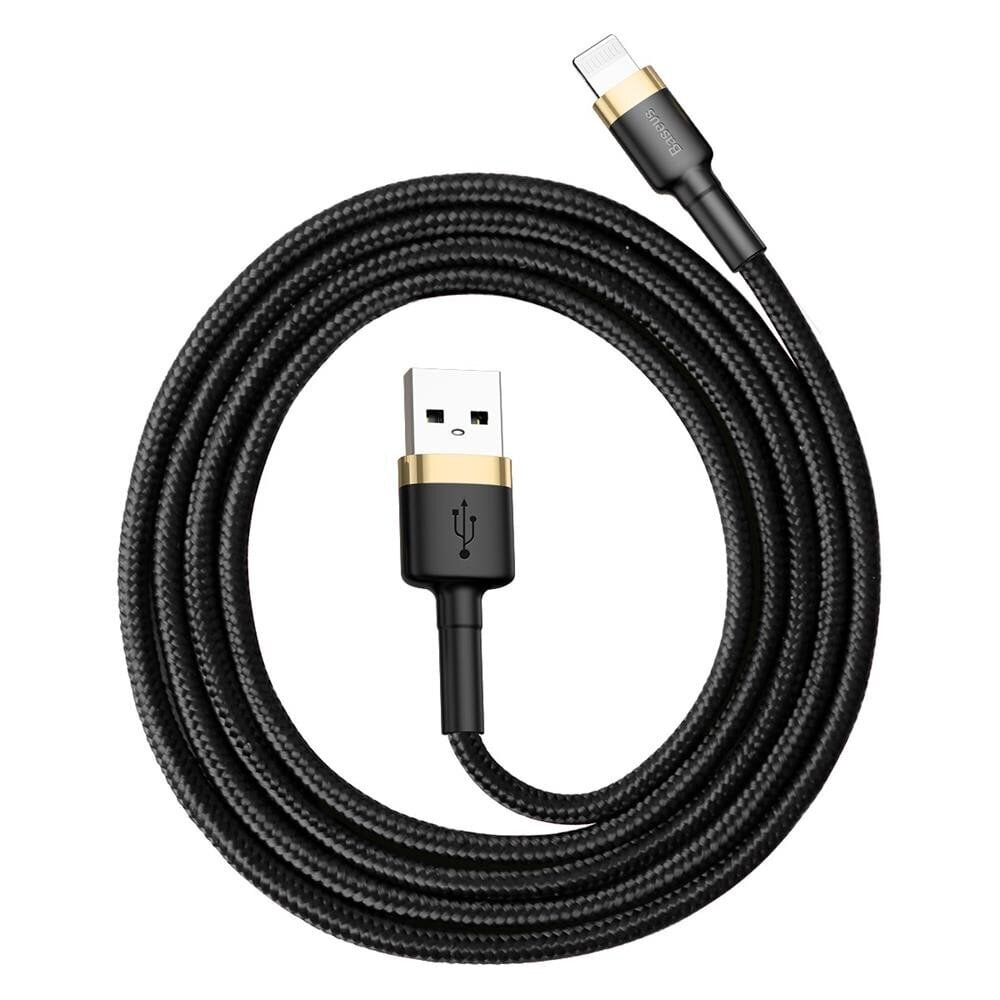 Kaapelijalusta USB kestävä nylon punottu usb / Lightning Qc3.0 2.4A 1m, musta / kulta CALKLF-BV1 hinta ja tiedot | Puhelinkaapelit | hobbyhall.fi