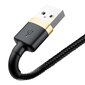 Kaapelijalusta USB kestävä nylon punottu usb / Lightning Qc3.0 2.4A 1m, musta / kulta CALKLF-BV1 hinta ja tiedot | Puhelinkaapelit | hobbyhall.fi