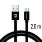 Swissten Textile Quick Charge Universal Micro USB Data ja latauskaapeli 2,0m harmaa hinta ja tiedot | Puhelinkaapelit | hobbyhall.fi