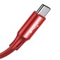 Baseus USB - micro USB / Lightning / USB-C kaapeli, 1,2 m, punainen hinta ja tiedot | Puhelinkaapelit | hobbyhall.fi