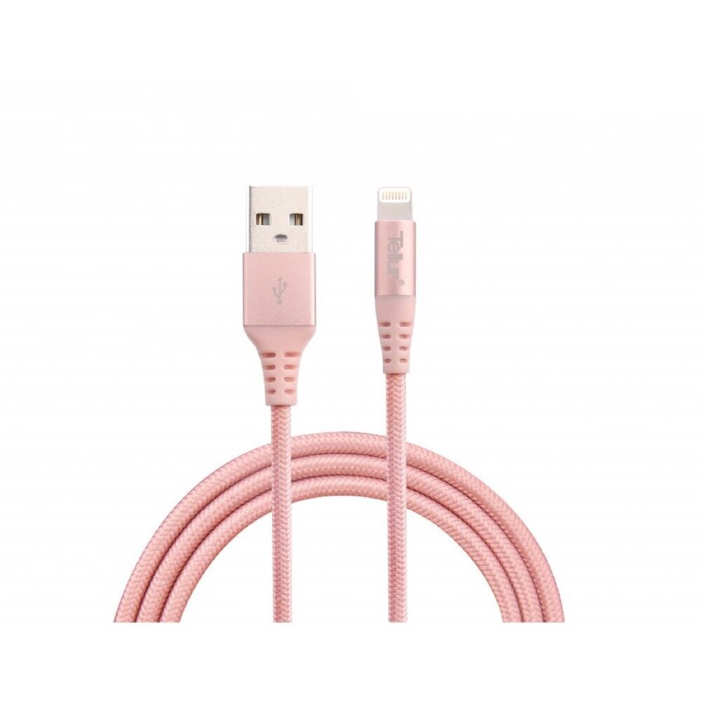 Kaapeli Tellur USB / Lightning, 1m, pinkki / kultainen hinta ja tiedot | Puhelinkaapelit | hobbyhall.fi