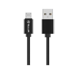 Nylonkaapeli Tellur USB / Micro USB, 1m, musta hinta ja tiedot | Puhelinkaapelit | hobbyhall.fi