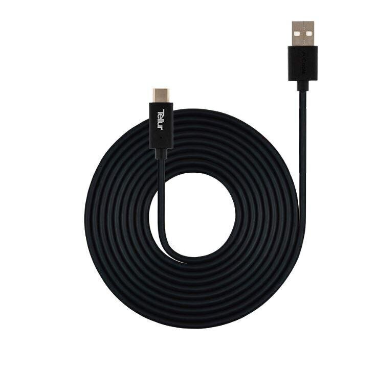 Kaapeli Tellur, USB / Type-C, 1m, musta hinta ja tiedot | Puhelinkaapelit | hobbyhall.fi