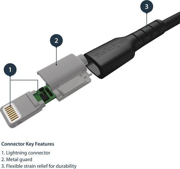 STARTCH 1m USB Lightning Cable musta hinta ja tiedot | Puhelinkaapelit | hobbyhall.fi