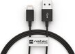 Satelliitti Natec Lightning M-> USB-A M 1,5 m musta hinta ja tiedot | Puhelinkaapelit | hobbyhall.fi