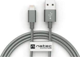 Satelliitti Natec Lightning M-> USB-A M 1,5 m harmaa hinta ja tiedot | Puhelinkaapelit | hobbyhall.fi