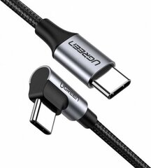 Ugreen US255 USB-C-USB-C kaapeli, QC 3.0 PD 3A 60W, 1m, musta hinta ja tiedot | Puhelinkaapelit | hobbyhall.fi