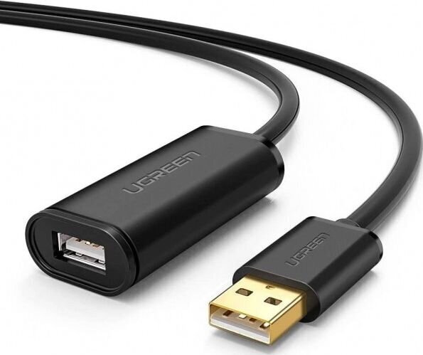 USB 2.0 jatkojohto UGREEN US121, aktiivinen, 5 m, musta hinta ja tiedot | Puhelinkaapelit | hobbyhall.fi