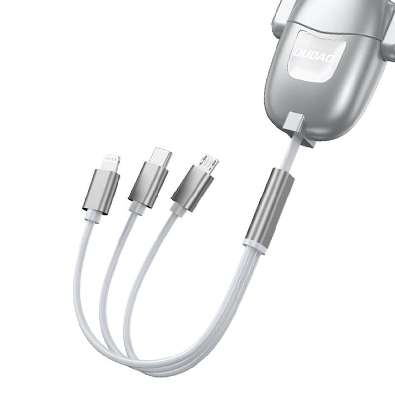 Dudao 3in1 USB - micro USB / Lightning / USB Type C, 110 cm hinta ja tiedot | Puhelinkaapelit | hobbyhall.fi