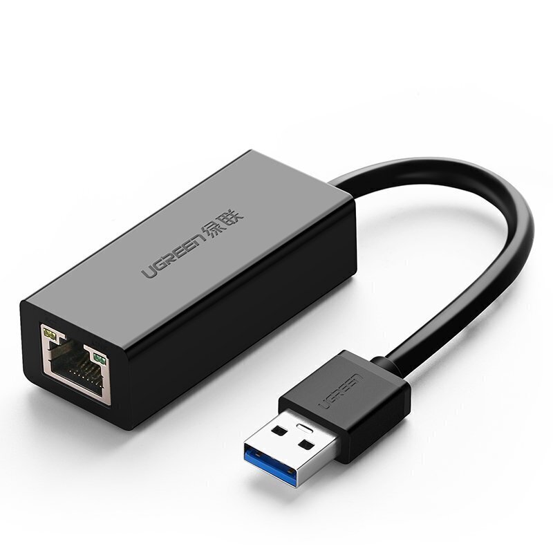 Adapter Ugreen 3.2 Gen 1 1000 Mbps Gigabit Ethernet ulkoinen verkkosovitin, musta (CR111 20256) hinta ja tiedot | Puhelinkaapelit | hobbyhall.fi