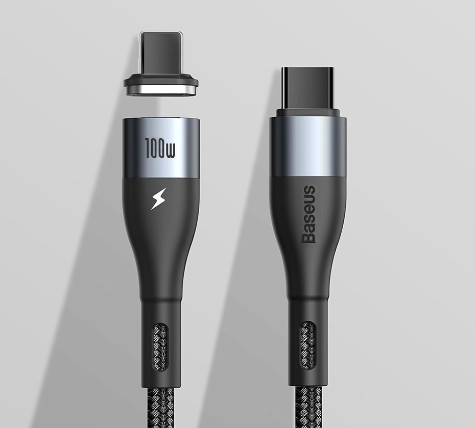 Latauskaapeli Base Sinkki CATXC-Q01 USB-C -> USB-C, 100W / PD 3.0 / Pikalataus 3.0 / 150 cm, musta. hinta ja tiedot | Puhelinkaapelit | hobbyhall.fi