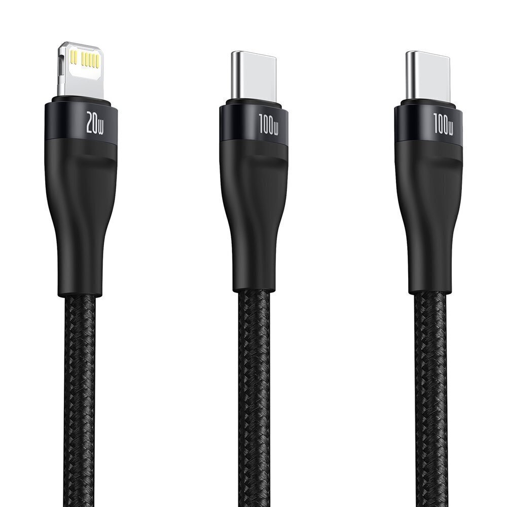 Baseus BSU2713BLK, USB Typ C / Lightning kaapeli hinta ja tiedot | Puhelinkaapelit | hobbyhall.fi