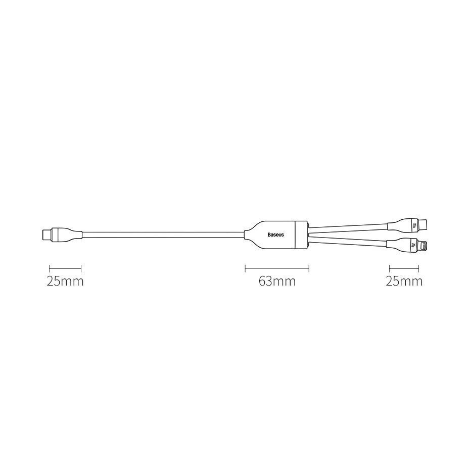 Baseus BSU2713BLK, USB Typ C / Lightning kaapeli hinta ja tiedot | Puhelinkaapelit | hobbyhall.fi