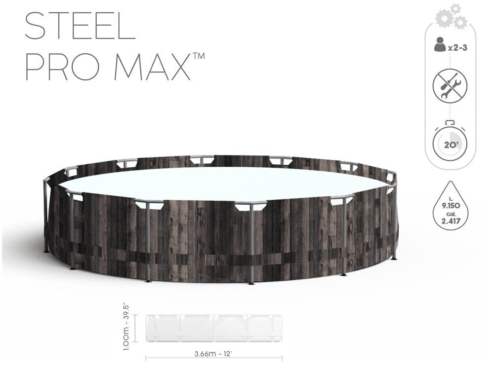 Uima-allas, 366 x 100 cm, suodattimella, Bestway Steel Pro MAX hinta ja tiedot | Uima-altaat | hobbyhall.fi