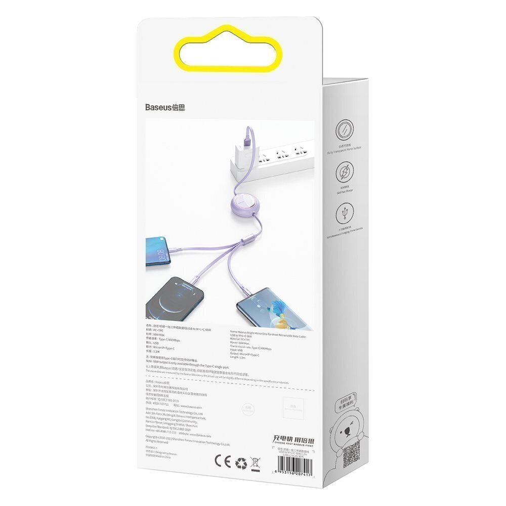 Baseus, USB - micro USB / USB Typ C / Lightning hinta ja tiedot | Puhelinkaapelit | hobbyhall.fi