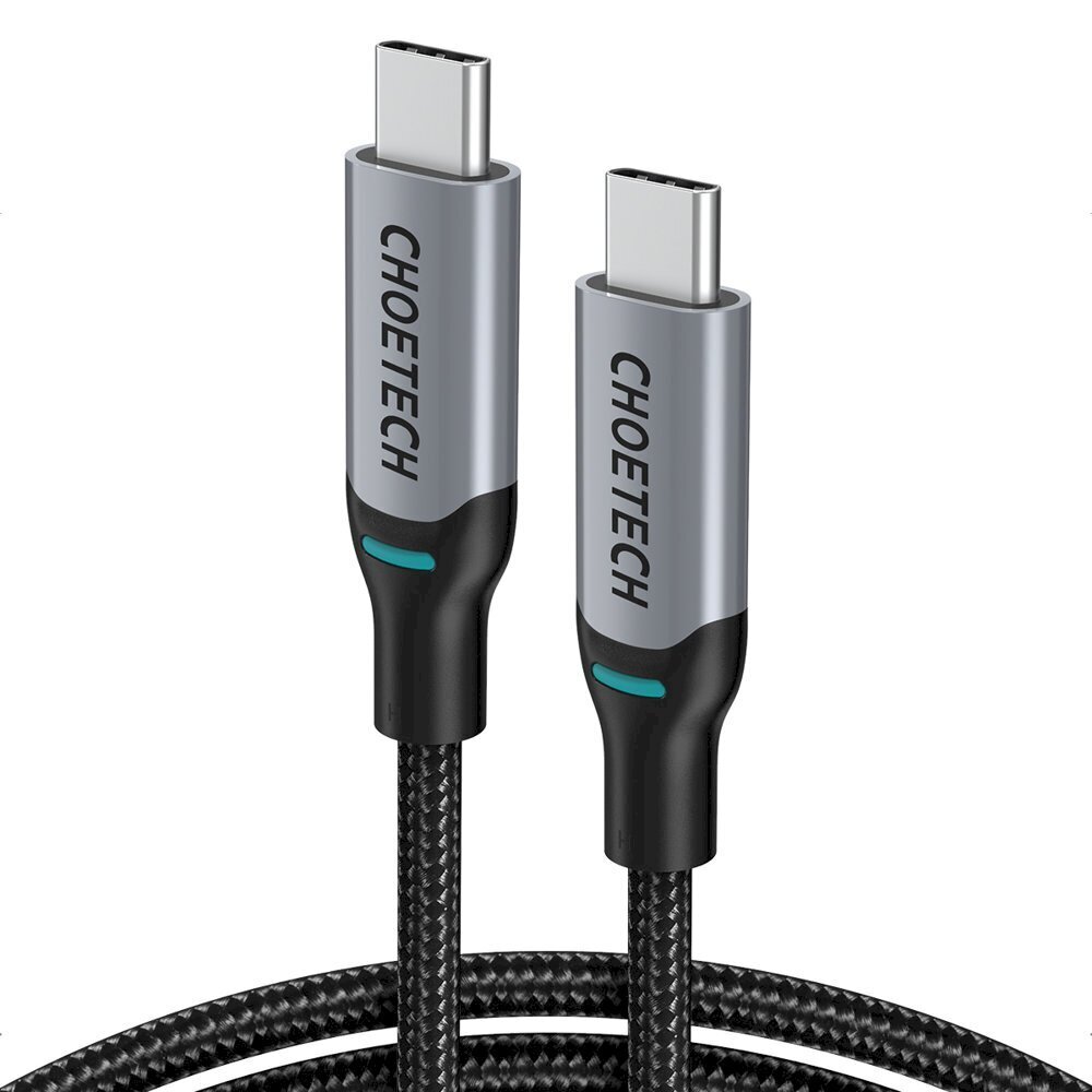 Choetech USB Type C - USB Type C latausdatakaapeli Virtalähde 100W 5A 1,8m musta (MIX00073) hinta ja tiedot | Puhelinkaapelit | hobbyhall.fi