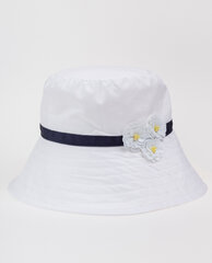 Gulliver lasten valkoisen värinen panamahattu, jossa on koristeita, 52 cm * 54 cm hinta ja tiedot | Tyttöjen hatut, huivit ja käsineet | hobbyhall.fi